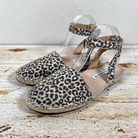 torrid Shoes - Torrid Ankle Strap Espadrille Leopard Print Flat Sandals Size 8WW